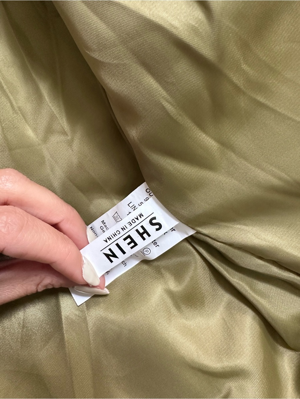 SHEIN Olive Green Quilted Women's Puffer Jacket - Picture 7 of 7